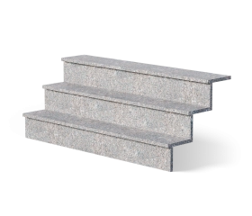 Накладная ступень 1200*350*30, м/р: Южно-Султаевское (полированная, полированная фаска 5*5 и торец по одной стороне)